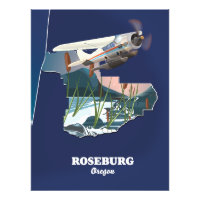 Roseburg-Region Retro-Karte
