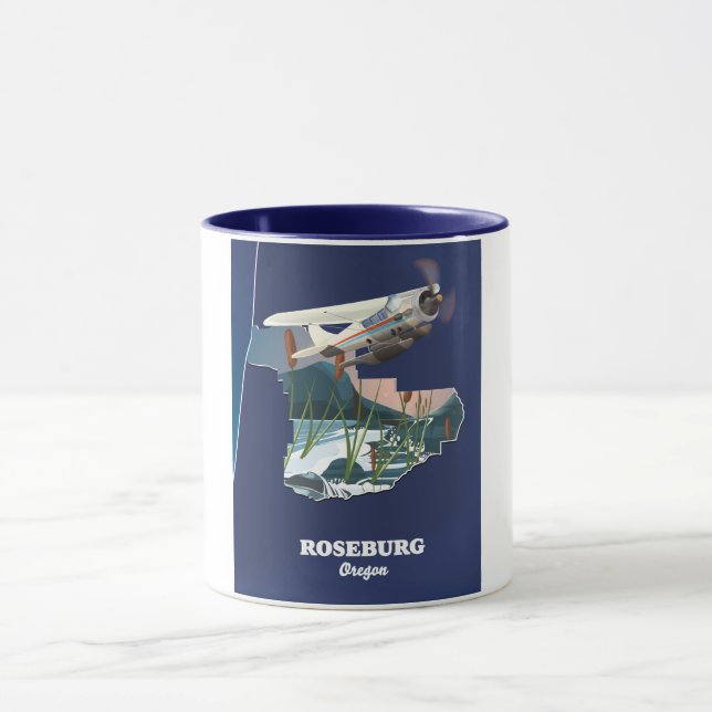 Roseburg-Region Retro-Karte Tasse (Zentrum)