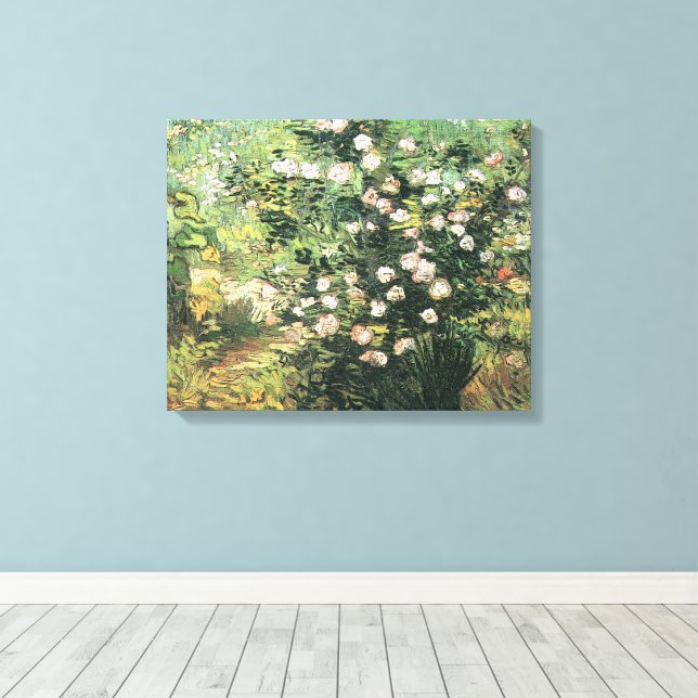 Rosebush in Blossom von Vincent van Gogh Leinwanddruck (Insitu (Holzboden))