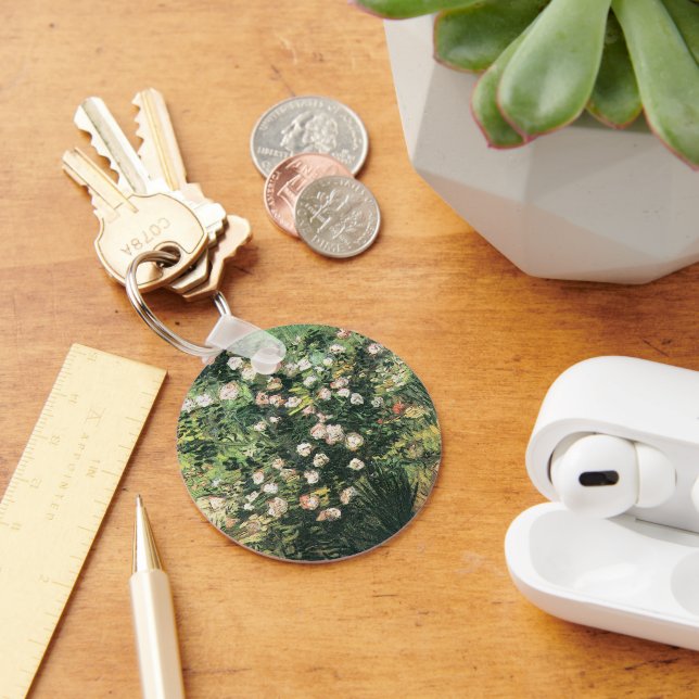 Rosebush in Blossom von Vincent van Gogh Schlüsselanhänger (Schreibtisch)