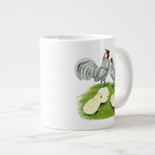 Rosecomb-Bantamhühner und Küken Jumbo-Tasse