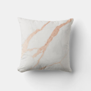 Roségold-Akzente – Elegantes weißes Marmordesign Kissen