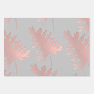 Rosegold Blätter Wrapping Paper Flat Sheet Set 3