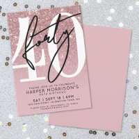Roségold Blush Rosa Glitter 40. Geburtstag