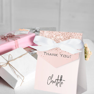 Roségold-Blush-Sparkles-Name-elegant-Danke Geschenkschachtel