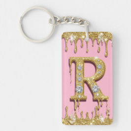 Roségold Diamant Initiale R Buchstabe Geschenk Schlüsselanhänger