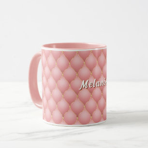 Roségold-Diamanten-Tufting-Kaffeetasse mit individ Tasse