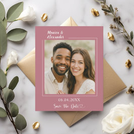 Roségold-Elfenbein-Foto-Hochzeitssave-the-Date Flyer