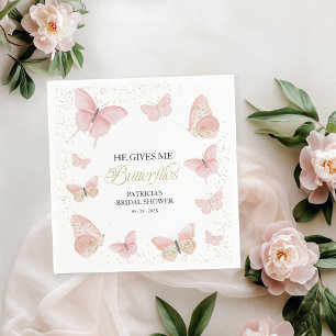Roségold Er Gibt Mir Schmetterlinge Brautparty Serviette