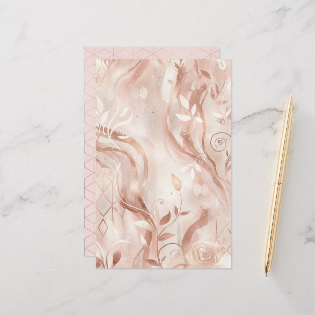 Roségold feminines ästhetisches doppelseitiges Pap (Vorderseite/Rückseite Beispiel)