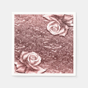 Roségold Flüssig-Chrom Metallic Chic Glam Party Serviette