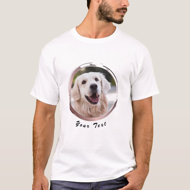 RoseGold Frame Personalisiert Hund Foto T-Shirt (Vorderseite)