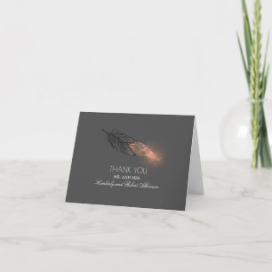 Roségold getauchte Glitter-Feder Elegant Danke