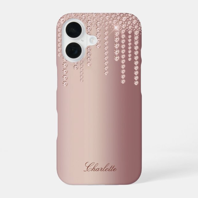 Roségold-Glanz iPhone 16 Hülle (Rückseite)