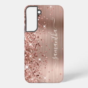 Roségold Glänzende Folie Girly Signatur Samsung Galaxy Hülle
