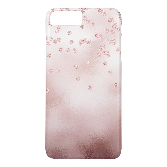 Rosegold Glitter Confetti Case-Mate iPhone Hülle (Rückseite)