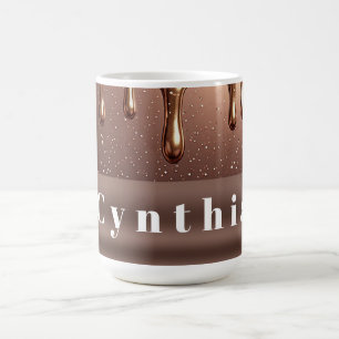 🌸 Roségold Glitter Eleganter Maßgeschneiderter He Kaffeetasse