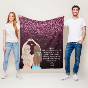Roségold Glitter Funkeln Mädchen Benutzerdefiniert Fleecedecke
