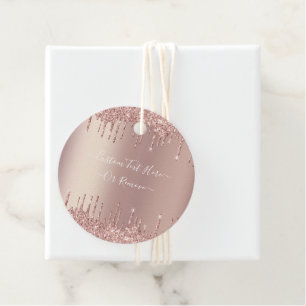 Roségold Glitter Geschenkanhänger personalisierter