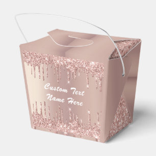 Roségold Glitter Geschenkboxen mit individuellem T Geschenkschachtel