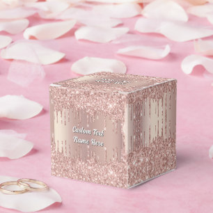Roségold Glitter Geschenkboxen Personalisierter Te Geschenkschachtel