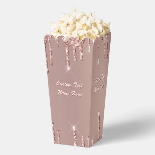 Roségold Glitter Individueller Text Name Popcorn S Geschenkschachtel