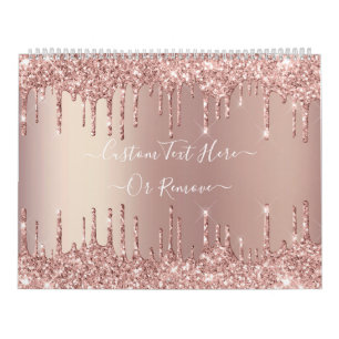 Roségold Glitter-Kalender Personalisierter Text Na Kalender