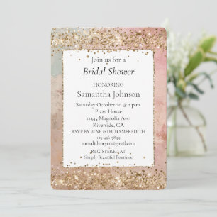 Roségold Glitter Konfetti Junggesellinnenabschied Einladung