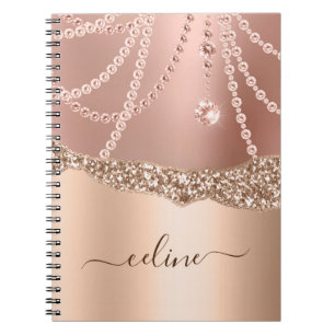 Roségold Glitter Mädchenhaft Chic Elegant Funkeln Notizblock