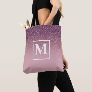 Roségold Glitter Monogramm Umhängetasche