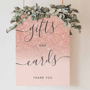 Roségold Glitter Ombre Röte Hochzeitsgeschenke Kar Poster