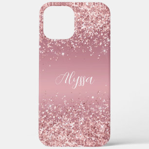 Roségold Glitter Schrift Monogramm Case-Mate iPhone Hülle