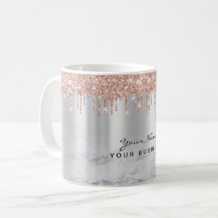 Roségold-Glitter-Tropf-Marmor-Tasse mit individuel Kaffeetasse