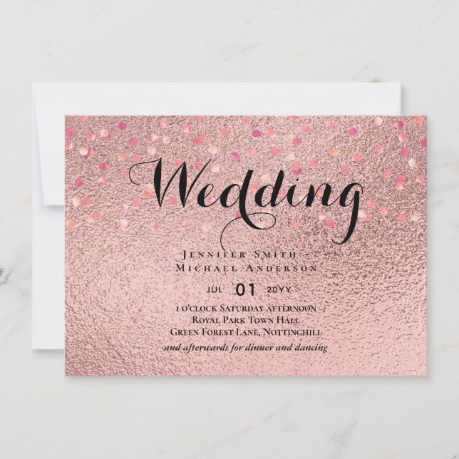 RoseGold Glitzer Glam Foil Look Wedding BUDGET (Vorderseite)