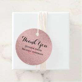 RoseGold Glitzer Glam Foil Look Wedding BUDGET Geschenkanhänger