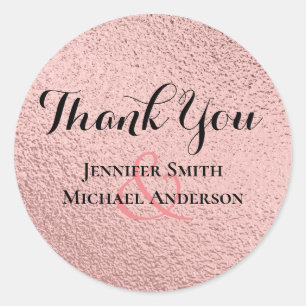 RoseGold Glitzer Glam Foil Look Wedding BUDGET Runder Aufkleber