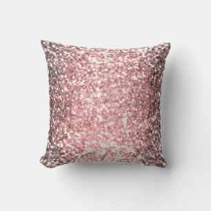 Roségold Glitzerlichter Mädchen Glänzend Funkelnd Kissen