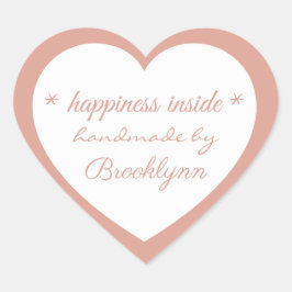 Rosegold handmade by X, Custom Elegant   Herz-Aufkleber
