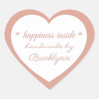 Rosegold handmade by X, Custom Elegant Herz-Aufkleber