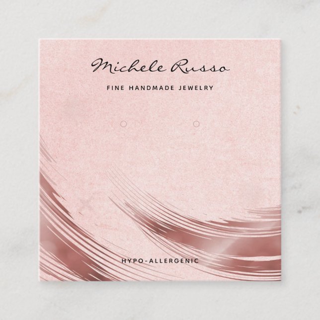 Rosegold Handmade QR Code Schmuckkarten Telefonnummerkarte (Vorderseite)