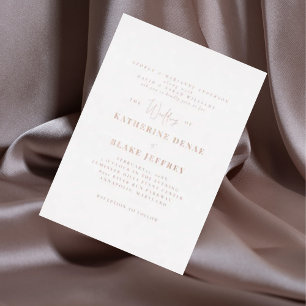 Roségold Hochzeit beider Eltern vertikal weiß Folieneinladung