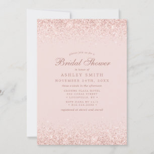 Roségold Konfetti Blushrosa Moderne Hochzeitsparty Einladung