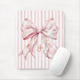 Roségold-Konfetti-Schleife-Monogramm-Name Mousepad
