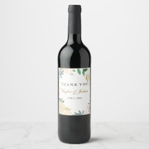 Roségold Kranz Dankeschön Hochzeitswein Etikett