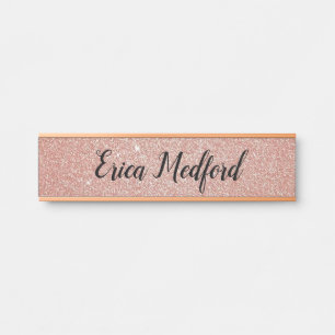 Roségold Mädchen Glitter Blush Rosa Türschild