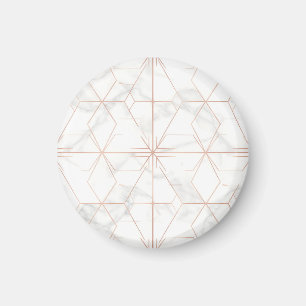 Roségold-Marmor-Geometrisches Muster Magnet