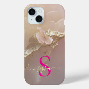 Roségold Marmor Gold Glitter Monogramm Case-Mate iPhone Hülle