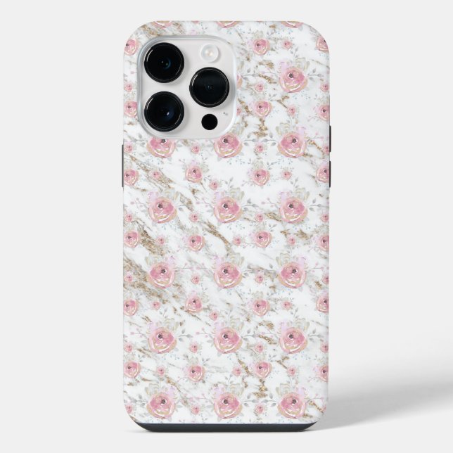 Roségold-Marmor-Muster iPhone Hülle (Rückseite)