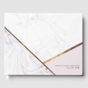Roségold Marmor Wirbel Röte Rosa Hochzeit Gästebuch