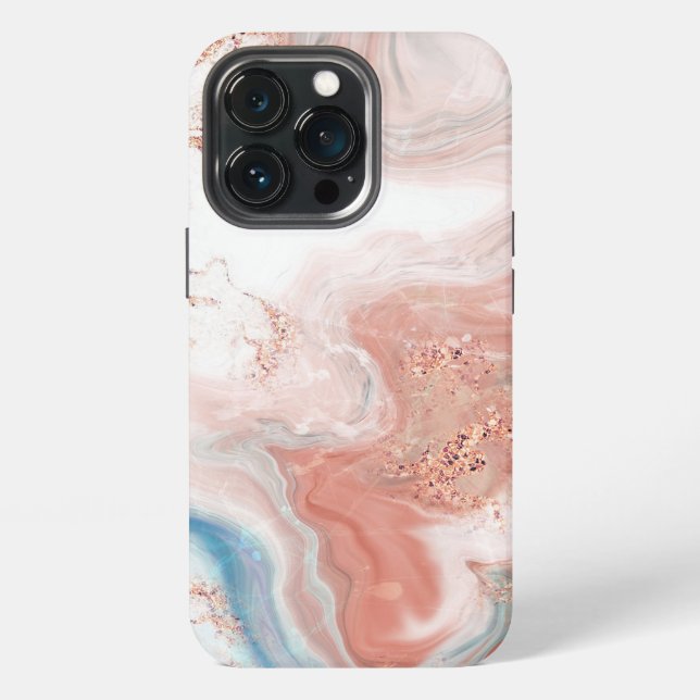 Roségold marmoriert  iPhone hülle (Hinten)